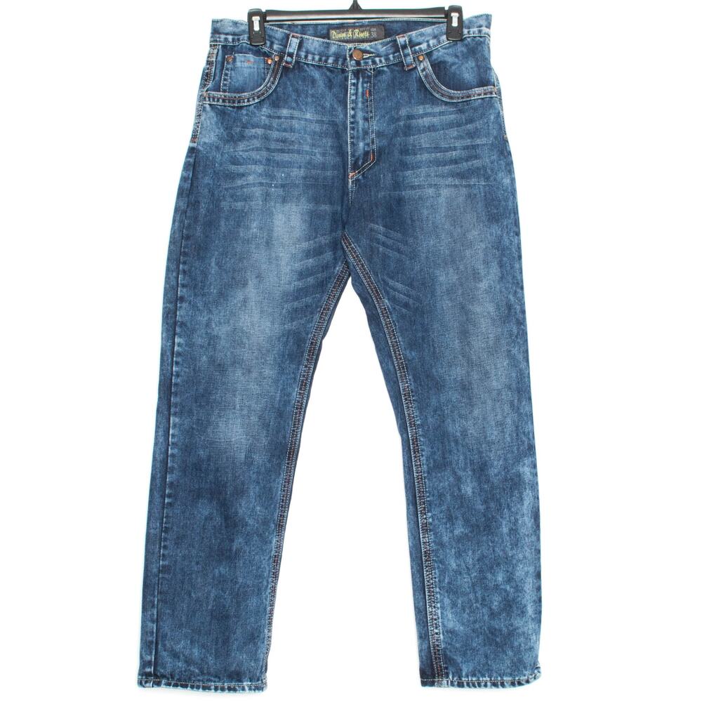 Blue Denim Straight‎ Jeans Size 38x31 Y2K Skater Streetwear Grunge Flap Pocket